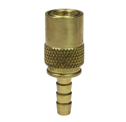 6-204 by Coilhose | Moldflow™ Series Hose Barb Coupler | Non-Valved | 1/4" Body Size | 1/4" Hose ID | Straight | Brass