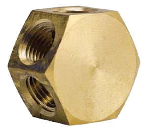 6124-A Breco by Foster | 3-Way Flat Manifold | 1/4" Female NPT Inlet x 1/4" Female NPT Outlet | Manifold | Brass
