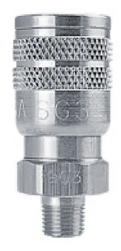 B-4CM3-S Breco by Foster | 1-Way Manual Sleeve Guard Sockets | C Series | 1/2" Socket x 3/8" Male NPT Thread | Straight | Steel