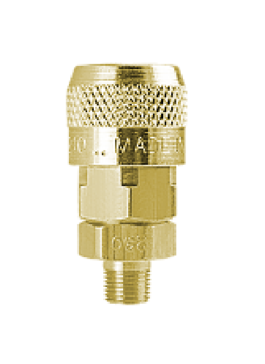 B-2OM2-B Breco by Foster | Quick Disconnect | O Series | 1/4" ARO Interchange Socket | 1/4" Male NPT Thread | Straight | Brass