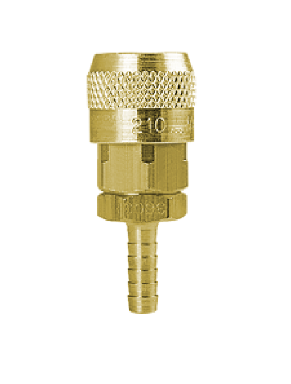 B-2OS3-B Breco by Foster | Quick Disconnect | O Series | 1/4" ARO Interchange Socket | 3/8" ID | Hose Stem | Straight | Brass