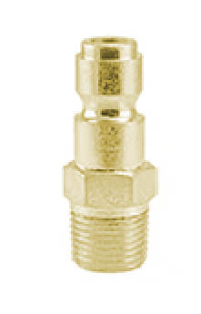 B-J2M2-B Breco by Foster | J Series | Quick Disconnect | 1/4" Tru-Flate Interchange Plug x 1/4" Male NPT Thread | Brass