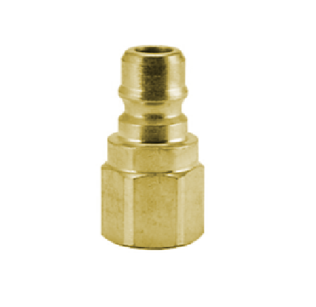 B-PHN6-6F-B Breco by Foster | FIH Series | Quick Disconnect w/ Unvalved Plug | 3/8" Plug x 3/8" Female NPT Thread | Brass