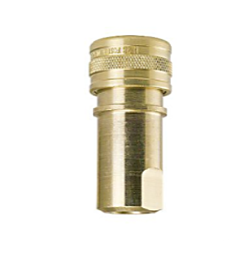 1DSF1-B-Y Breco by Foster | DS Series | Two Way Shut-Off | Quick Disconnect | 1/8" Socket x 1/8" Female NPT Thread | Viton Seal | Straight | Brass