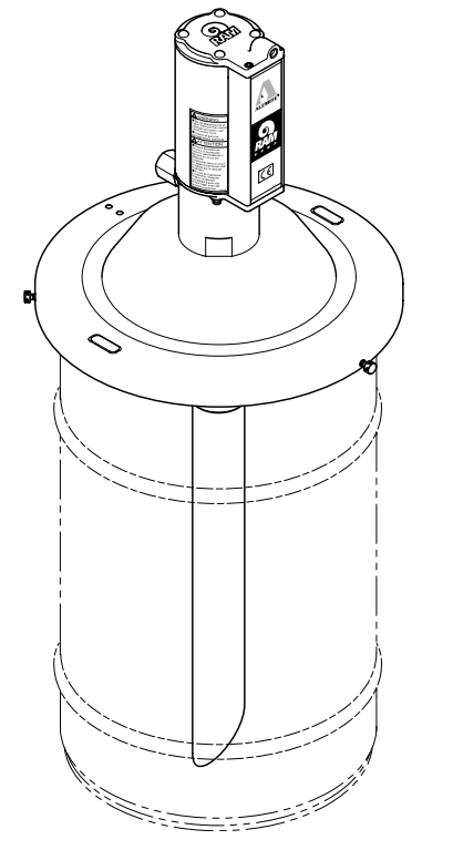 9969-B by Alemite | Oil Pump | Pneumatic RAM - Stationary | Drum Size: 55 gallon | Material Inlet: 1-1/2" Female NPTF | Material Outlet: 1/2" Female NPTF