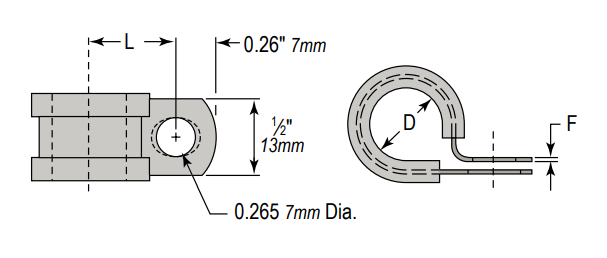 SPN-05 by Foster | Loop Clamp w/ EPDM Cushion | Clamp Diameter: 5/16" | Plated Steel
