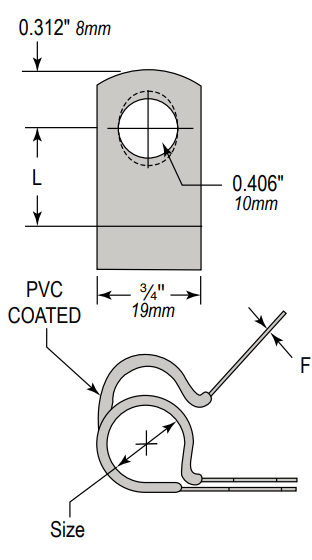 SVW-13 by Foster | Loop Clamp w/ PVC Black Coating | Clamp Diamter: 13/16" | Galvanized Steel