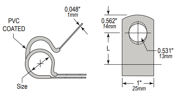LVZ-28 by Foster | Loop Clamp w/ PVC Black Coating | Clamp Diameter: 1-3/4" | Galvanized Steel