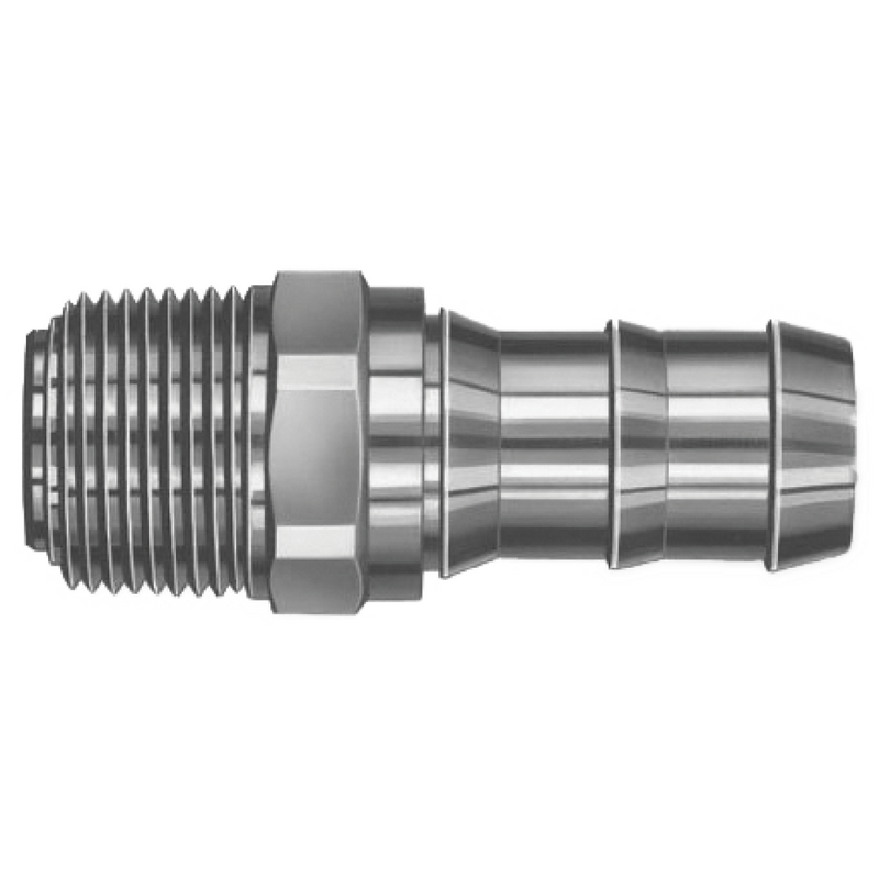 W480012 (FO150) by PT-Coupling | Swivel Hose Fitting | 1-1/2" Male NPT x 1-1/2" Hose Shank | Anodized Aluminum