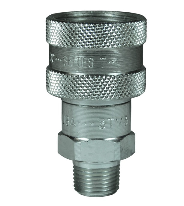 2TM2 by Dixon Valve | Hydraulic Quick Disconnect Coupling | T-Series | 1/4" Male NPTF x 1/4" 10K Threaded Ball | Socket | Nitrile Seal | Steel