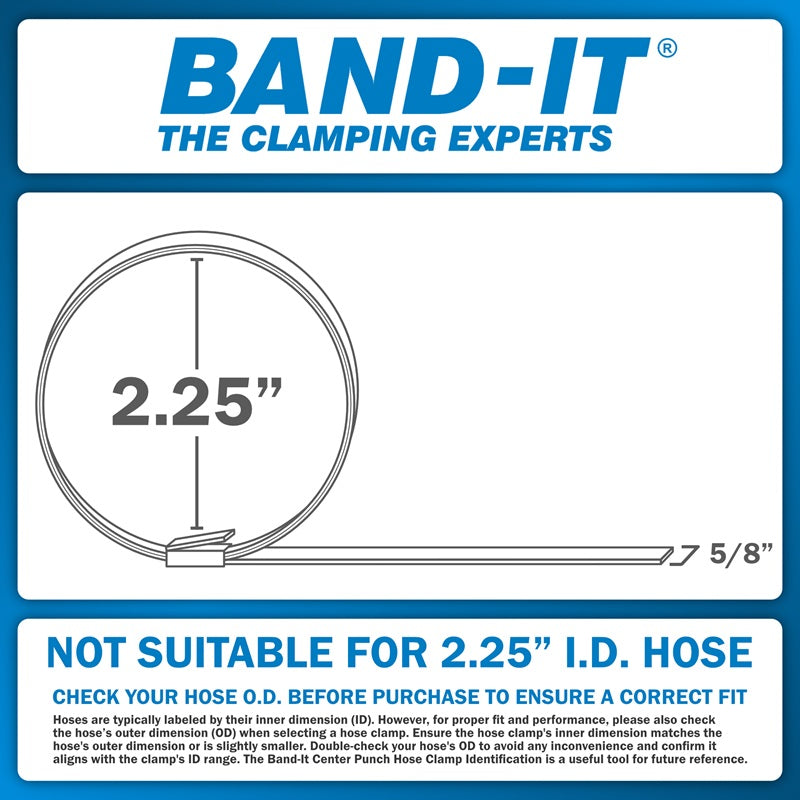 CP0999-20 by Band-It | Center Punch Clamp | 2.25" ID | 5/8" Width | 0.025" Thickness | Galvanized Carbon Steel | 20/Box