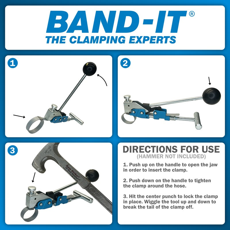 CP8S99-20 by Band-It | Center Punch Clamp | 2" ID | 5/8" Width | 0.025" Thickness | 201 Stainless Steel | 20/Box