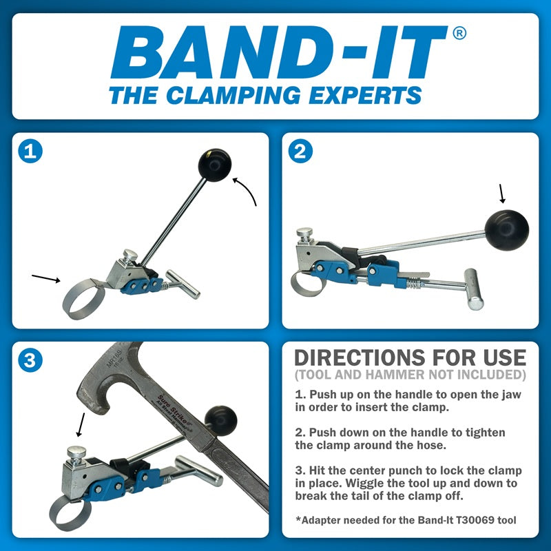 CP0399-20 by Band-It | Center Punch Clamp | 0.8125" ID | 3/8" Width | 0.025" Thickness | Galvanized Carbon Steel | 20/Box