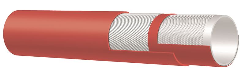 T350LH100X200 Alfagomma by Kuriyama | T350LH Series | Premium Paper Mill/Creamery Wash Down Hot Water Hose | No Nozzle | 1" ID | 1.46" OD | 225 PSI | Red | 200ft