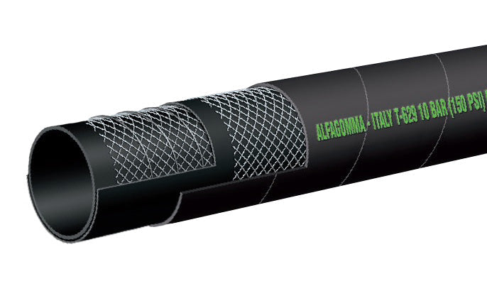 T629AA100X100 Alfagomma by Kuriyama | T629AA Series | Biofuel Petroleum Suction & Discharge Hose | 1" ID | 1.38" OD | 150 PSI | Black | 100ft Length