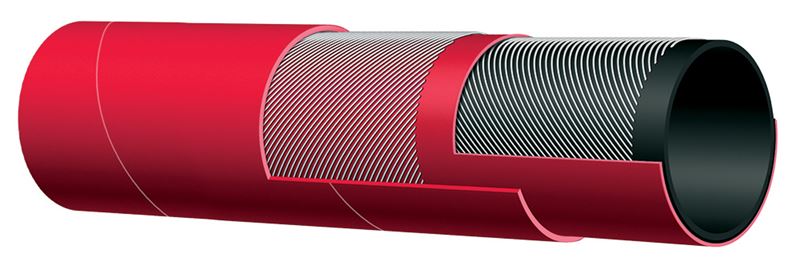 T650AH200X100 Alfagomma by Kuriyama | T650AH Series | Oil Discharge Hose | 2" ID | 2.40" OD | 150 PSI | Red | 100ft Length