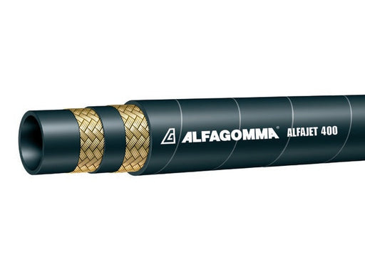 TAJ5BK-06 Alfagomma by Kuriyama | TAJ5BK Series | Alfajet 400 | Pressure Washer Hose | 2-Wire Braid | 3/8" ID | 0.66" OD | 5850 PSI | Black