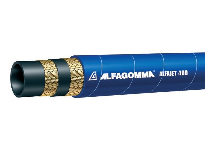 TAJ5BU-08 Alfagomma by Kuriyama | TAJ5BU Series | Alfajet 400 | Pressure Washer Hose | 2-Wire Braid | 1/2" ID | 0.79" OD | 5850 PSI | Blue
