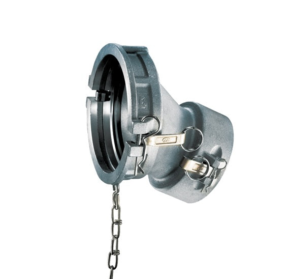 TCDD-A4040 by Kuriyama | TCDD Series | Part DD | Cam & Groove Adapter | 22° Elbow | 4" API Female Coupler x 4" Cam & Groove Coupler | Aluminum
