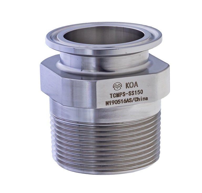 TCMPS-SS300 by Kuriyama | TCMPS-SS Series | Sanitary Adapter | 3" Tri-Clamp End x 3" Male NPT | 316 Stainless Steel