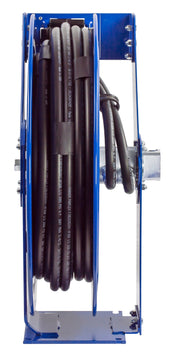 TDMP-N-350 by Coxreels | TDMP Series | 3,000 PSI Dual Hose Spring Driven Hose Reel for Hydraulic Oil | 3/8" Hose ID, 3/8" FNPT Inlet x 3/8" MNPT Hose End | Steel | 50ft Synthetic Rubber Hose Included