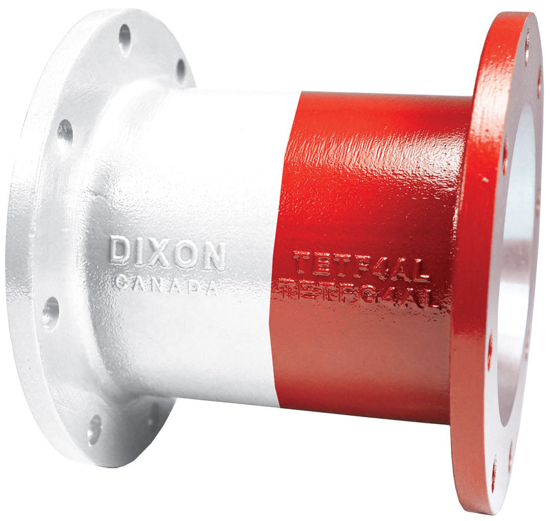 TETF4AL-W/R by Dixon Valve | TTMA Flange Extension | 4" Size | White and Red | Powder Coated Aluminum
