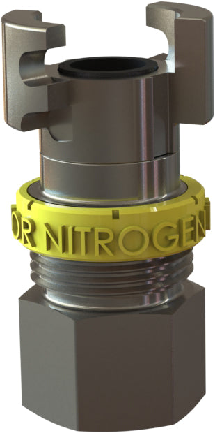 TF-3N by Campbell Fittings | Double-Lock Coupling | for Nitrogen use only & without locking sleeve | 3/4" Female NPT Thread x 3/4" Hose Size | Straight | Plated Steel