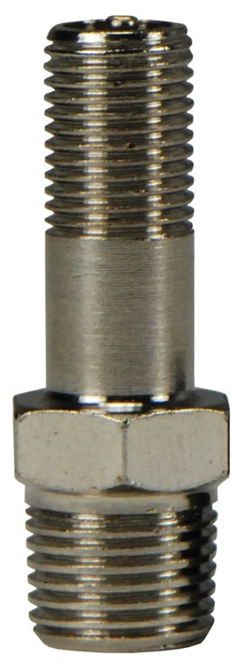 TFV1L by Dixon Valve | Tank Filler Valve | 1/8" Male NPT x Standard Valve Stem Thread | 1.24" Length | Nickel Plated