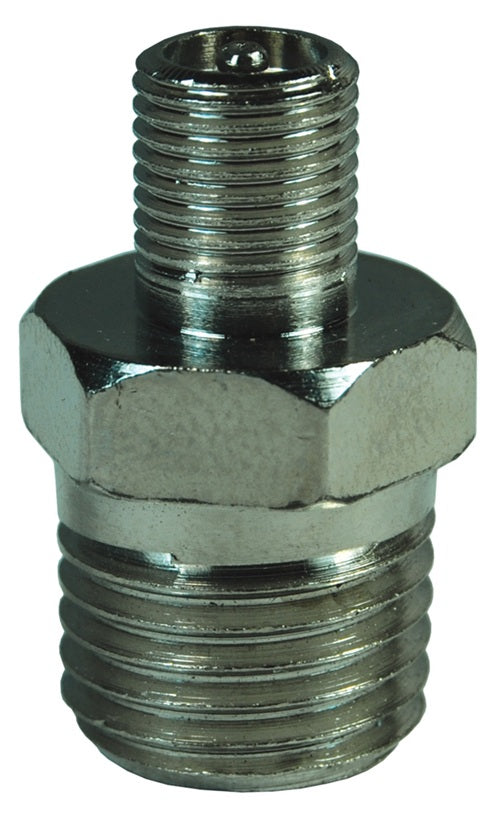 TFV2 by Dixon Valve | Tank Filler Valve | 1/4" Male NPT x Standard Valve Stem Thread | 1" Length | Nickel Plated