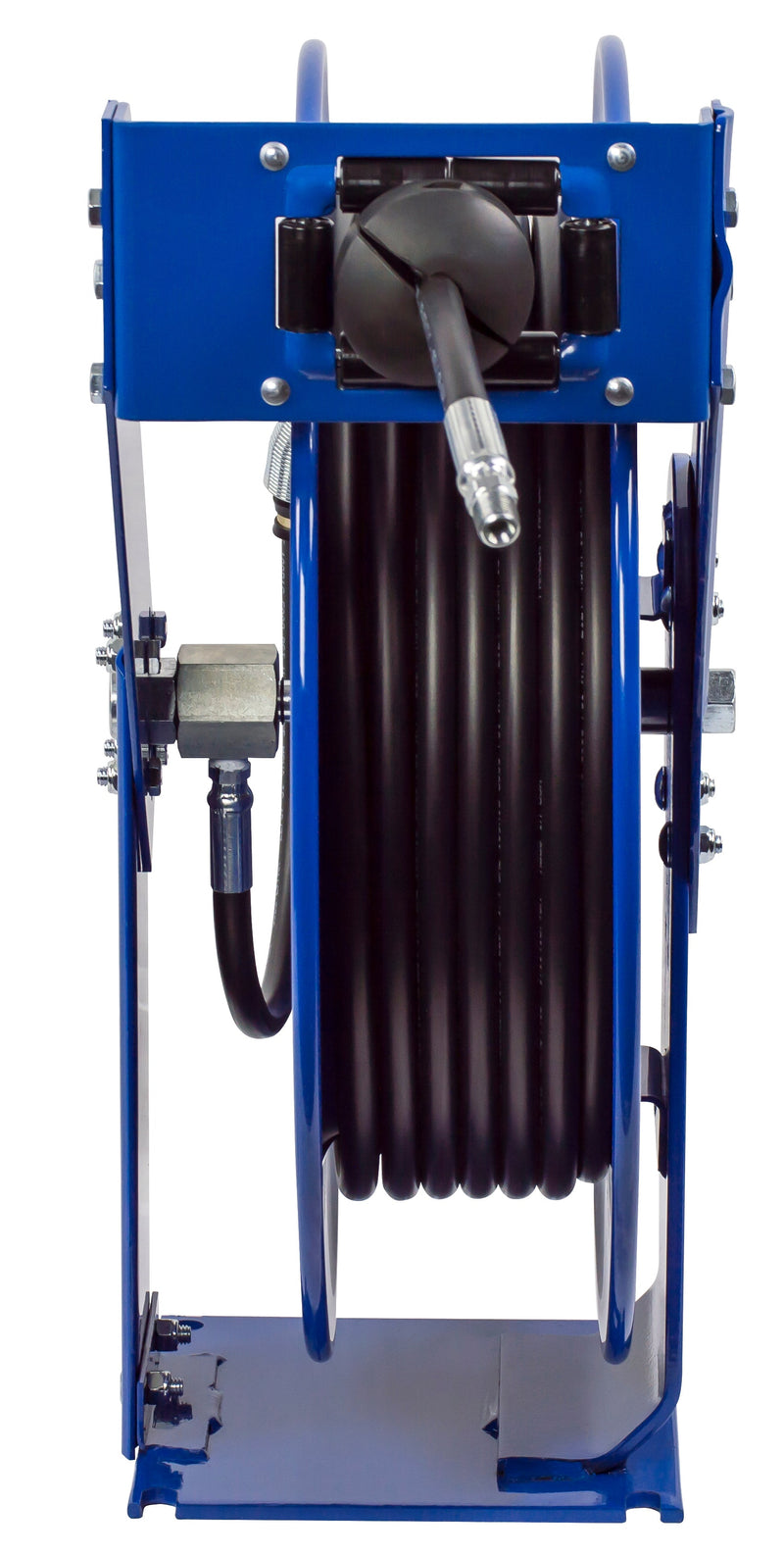 THP-N-175 by Coxreels | T Series | 5,000 PSI Spring Driven Hose Reel for Grease & Hydraulic Oil | 1/4" Hose ID, 1/4" FNPT Inlet x 1/4" MNPT Hose End | Steel | 75ft Rubber Hose Included