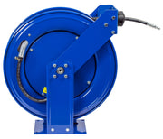 THP-N-175 by Coxreels | T Series | 5,000 PSI Spring Driven Hose Reel for Grease & Hydraulic Oil | 1/4" Hose ID, 1/4" FNPT Inlet x 1/4" MNPT Hose End | Steel | 75ft Rubber Hose Included