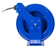 THP-N-175 by Coxreels | T Series | 5,000 PSI Spring Driven Hose Reel for Grease & Hydraulic Oil | 1/4" Hose ID, 1/4" FNPT Inlet x 1/4" MNPT Hose End | Steel | 75ft Rubber Hose Included