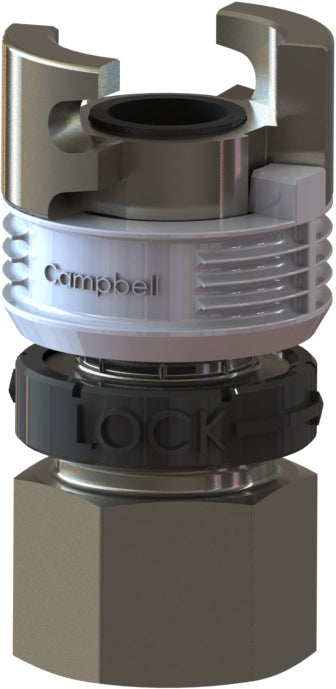 TLF-2L by Campbell Fittings | Double-Lock Coupling | Thor interchange | with Locking Sleeve | 1/2" Female NPT Thread x 1/2" Thor Interchange | Straight | Plated Steel