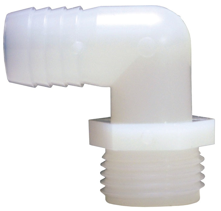 TLS47 by Dixon Valve | Tuff-Lite® | Garden Hose Fitting | 90° Elbow | 3/4" Male GHT x 1/2" Hose ID | Nylon