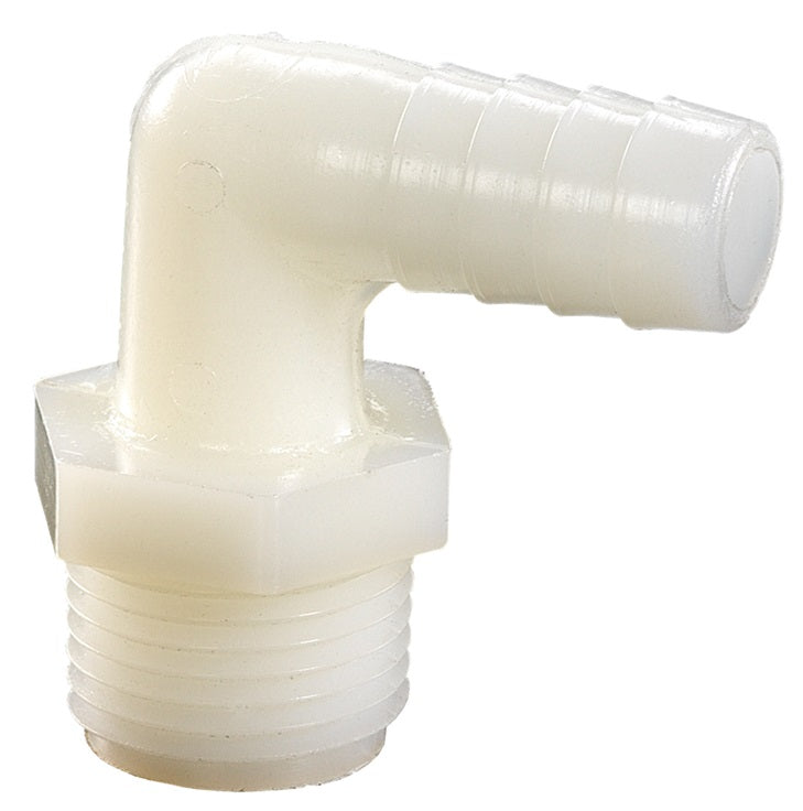 TLS34 by Dixon Valve | Tuff-Lite® | Male Insert | 90° Elbow | 1/2" Male NPT x 3/8" Hose ID | Nylon
