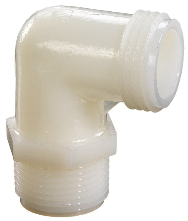 TLT73 by Dixon Valve | Tuff-Lite® | Garden Hose Adapter | 90° Elbow | 3/4" Male GHT x 3/8" Male NPT | Nylon