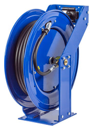 TMP-N-350 by Coxreels | T Series | 3,000 PSI Spring Driven Hose Reel for Air, Water & Oil | 3/8" Hose ID, 3/8" FNPT Inlet x 3/8" MNPT Hose End | Steel | 50ft Rubber Hose Included