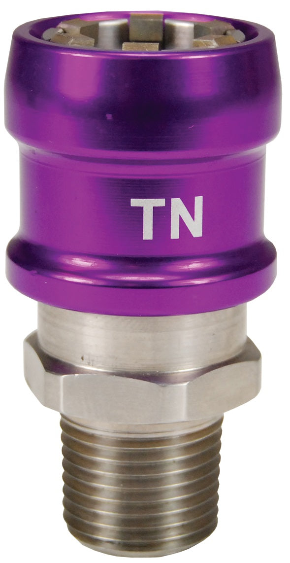 TN by Dixon Valve | FloMAX Standard-Series | Transmission Fluid Nozzle | 1/2" Male NPT | Violet/Purple | Anodized Aluminum