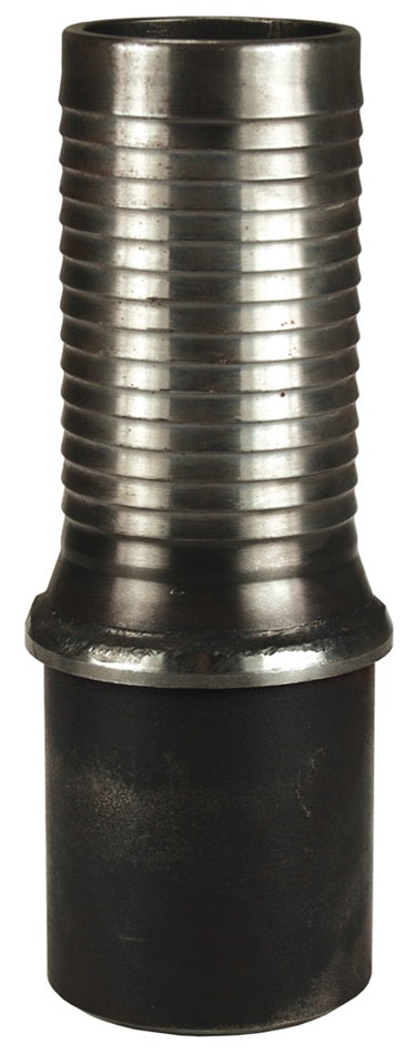 TPL64 by Dixon Valve | Holedall® External Swage Stem | Long | Beveled End for Welding | Tubular Type | 4" Beveled End x 4" Hose ID | Unplated Carbon Steel