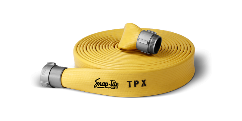 TPX50X25Y50S by Snap-Tite | TPX Series | 3-Ply Fire Hose Assembly with Nitrile Liner | 5" Hose I.D. with 5" Storzs | 225 PSI | Yellow | 25ft Length
