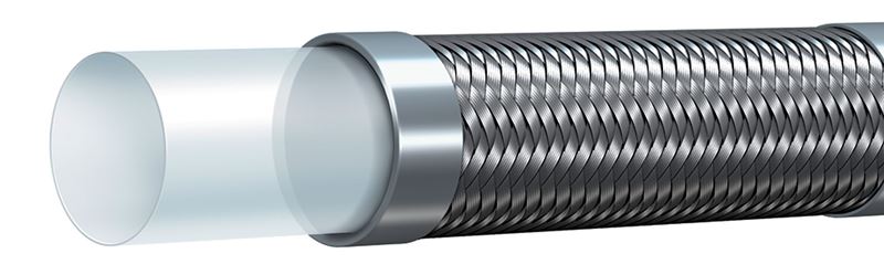 TR14TB-08 Alfagomma by Kuriyama | TR14TB Series | SAE 100R14 | True Bore High Temp Smooth PTFE Stainless Steel Braided Hose | 1/2" ID | 0.61" OD | 2300 PSI