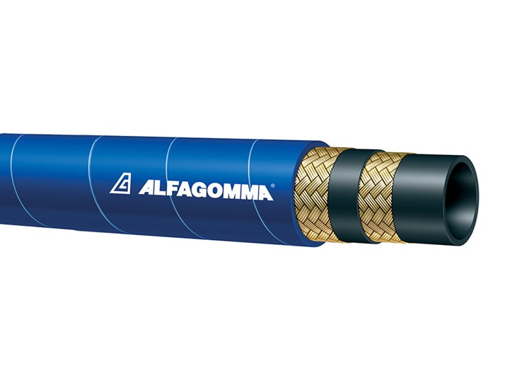 TR2HT-16 Alfagomma by Kuriyama | TR2HT Evolution Series | SAE J517 100R2 | High Temp Hydraulic Hose (Up to +300°F) | 2-Wire Braid | 1" ID | 1.44" OD | 2400 PSI