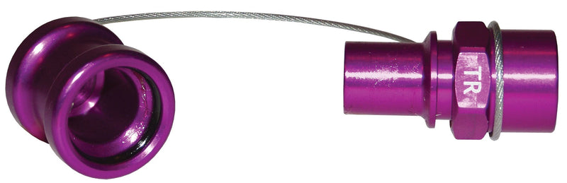 TR-C by Dixon Valve | FloMAX Standard-Series | Transmission Fluid Receiver | with Cap | 3/8" Female NPT | Violet/Purple | Anodized Aluminum