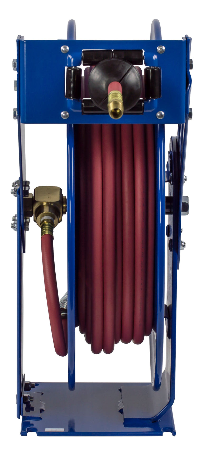 TSH-N-450 by Coxreels | T Series | 300 PSI Spring Driven Hose Reel for Air & Water | 1/2" Hose ID, 1/2" FNPT Inlet x 1/2" MNPT Hose End | Steel | 50ft PVC Hose Included