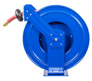 TSHF-N-650 by Coxreels | T-Fuel Series | 300 PSI Spring Driven Hose Reel for Fuel | 1" Hose ID, 1" FNPT Inlet x 1" MNPT Hose End | Steel | 50ft Nitrile Rubber Hose Included