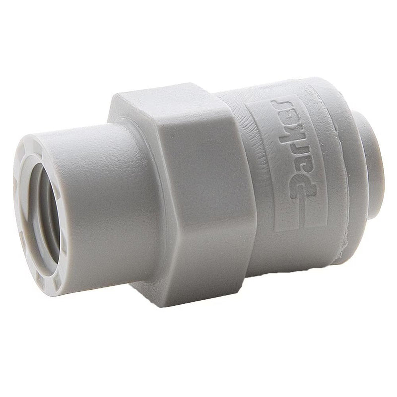 A5FC4-MG by Parker | TrueSeal™ Threaded Fittings | 5/16" Push-to-Connect x 1/4" Female NPTF Thread | 1.41" Length | Straight | Gray | Acetal
