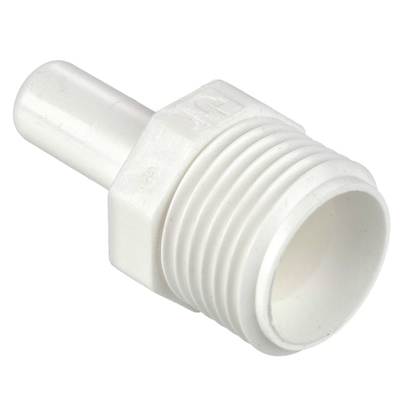 AW6TAF7-MG by Parker | TrueSeal™ Accessories | 3/8" Tube Faucet Adapter x 7/16-24" Male Thread | 1.41" Length | Straight | White | Acetal