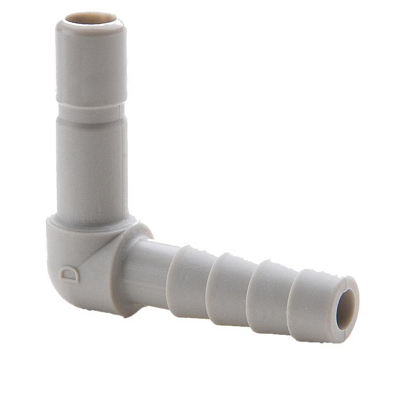 A8TEB8 by Parker | TrueSeal™ Accessories | 1/2" Tube Size x 1/2" Barb | 90° Elbow | Gray | Acetal