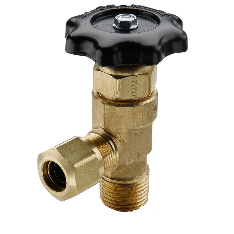 V408NTA-8-8 by Parker | Truck Valves & Lanyard Valve | 1/2" Tube Size x 1/2" Male Pipe Thread | 3.28" Length | 90° Elbow | Brass | Pack of 5