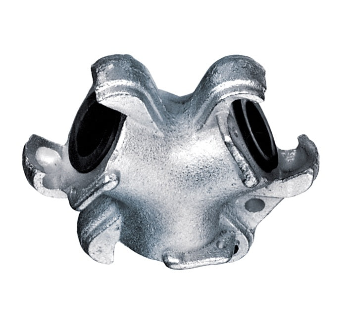TWC by Kuriyama | TWC Series | Universal Air Hose Coupling Three Way Connector | 2 Lug | Zinc Plated Carbon Steel